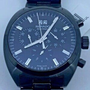 MOVADO DATRON Chronograph Black PVD Men's Watch 0606535 MSRP $1,695.00